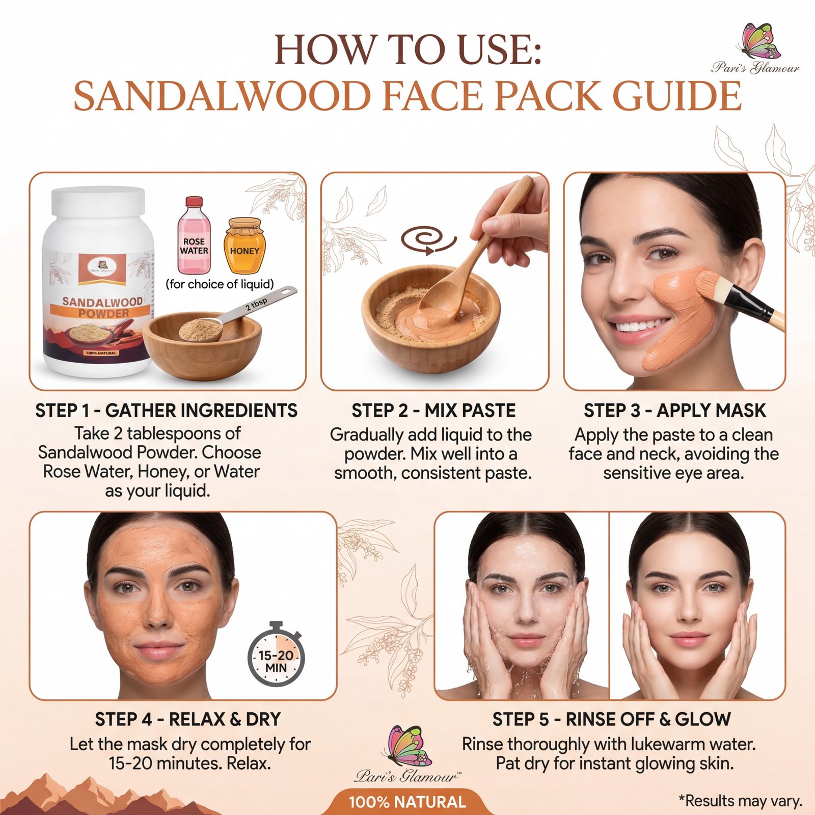 Sandalwood Powder 100gm |Herbal Skin Care Powder for Glowing, Smooth & Clear Skin - Image 4