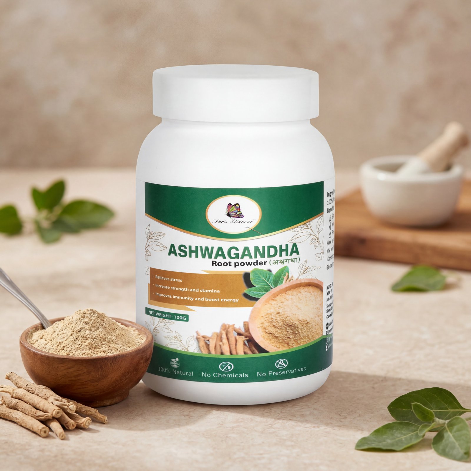 Ashwagandha Powder 100gm Herbal Immunity Booster & Energy Support Powder