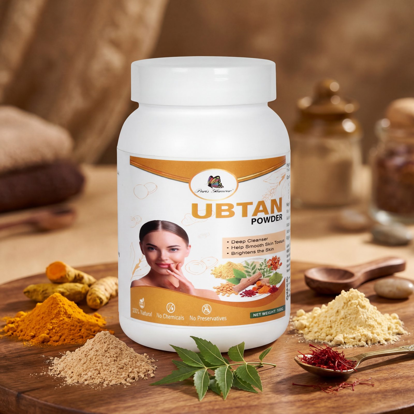 Ubtan Powder 100gm | Traditional Skin Brightening Face Pack Powder - Image 3